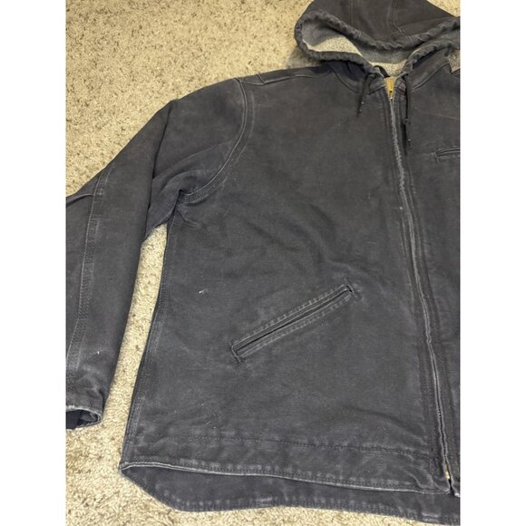 CARHARTT Washed Gray Duck Sherpa Lined Jacket Hoodie Outdoor Utility Workwear XL - Picture 8 of 15